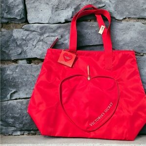 Victoria’s Secret red heart tote bag